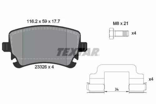 1x  TEXTAR Brake Pad Set