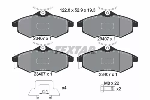 TEXTAR TEXTAR (2340702) 1x Brake Kit, disc brake 