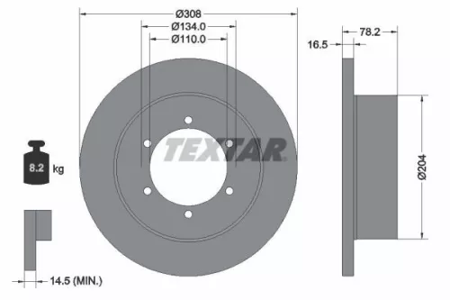 TEXTAR TEXTAR 2351503 1x TEXTAR 2351503 Brake Disc 