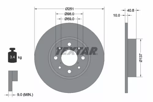 TEXTAR TEXTAR (2351705) 1x Brake Kit, disc brake 