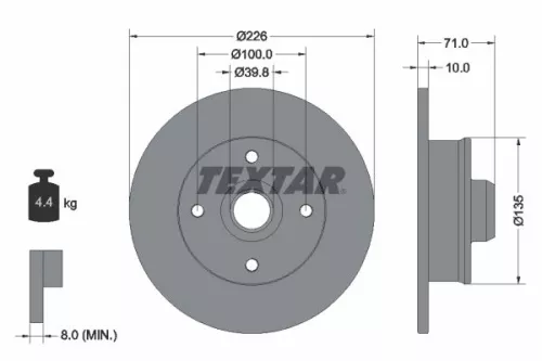 TEXTAR TEXTAR (2355402) 1x Brake Kit, disc brake 