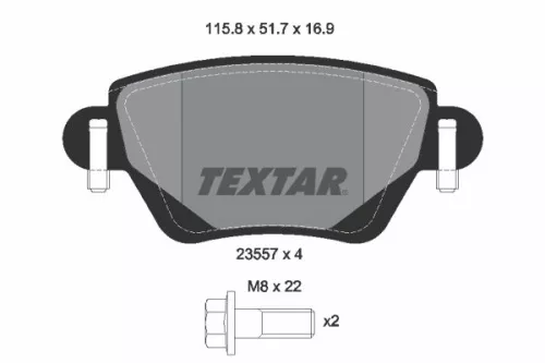 TEXTAR TEXTAR (2355702) 1x Brake Kit, disc brake 