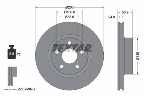 TEXTAR TEXTAR (2355802) 1x Brake Kit, disc brake 