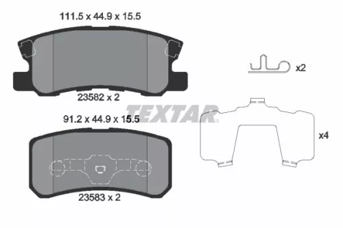 TEXTAR TEXTAR (2358202) 1x Brake Kit, disc brake 