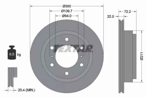 TEXTAR TEXTAR (2358202) 1x Brake Kit, disc brake 