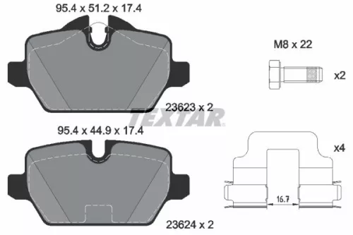 TEXTAR TEXTAR (2362303) 1x Brake Kit, disc brake 