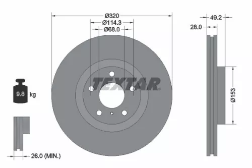 TEXTAR TEXTAR (2369803) 1x Brake Kit, disc brake 
