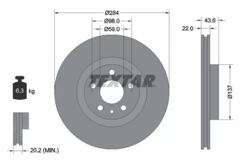TEXTAR TEXTAR (2370601) 1x Brake Kit, disc brake 