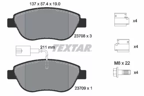 TEXTAR TEXTAR (2370802) 1x Brake Kit, disc brake 