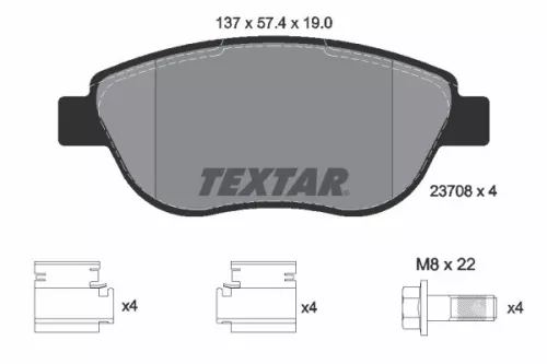 TEXTAR TEXTAR (2370803) 1x Brake Kit, disc brake 