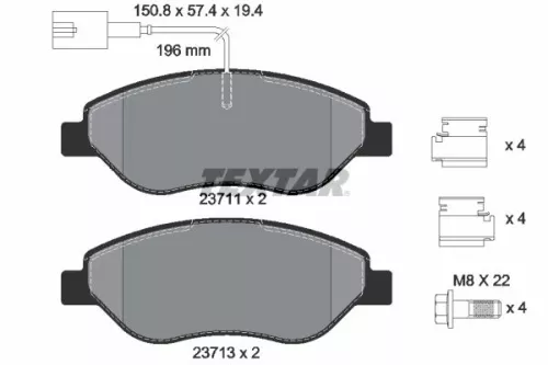 TEXTAR TEXTAR (2371104) 1x Brake Kit, disc brake 