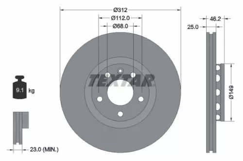 TEXTAR TEXTAR (2376201) 1x Brake Kit, disc brake 