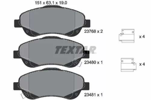 TEXTAR TEXTAR (2376802) 1x Brake Kit, disc brake 