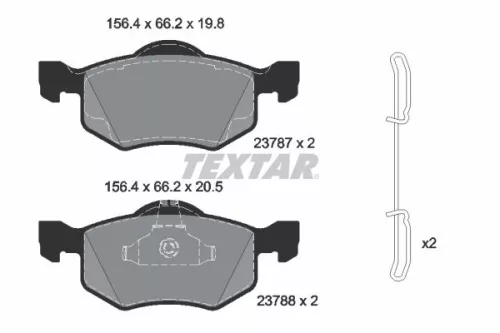 1x TEXTAR 2378704 Brake Pad Set
