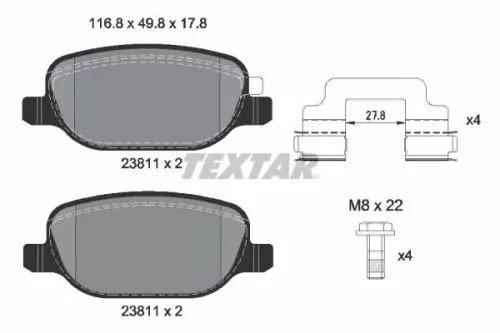TEXTAR TEXTAR (2381103) 1x Brake Kit, disc brake 