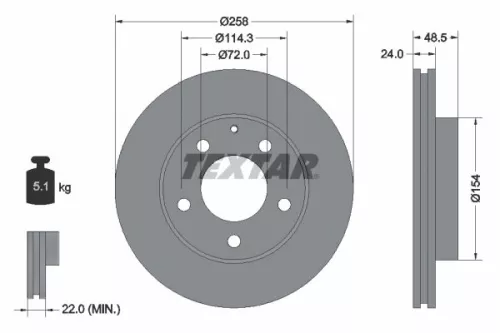 TEXTAR TEXTAR (2384504) 1x Brake Kit, disc brake 