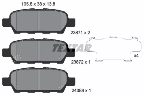 TEXTAR TEXTAR (2387101) 1x Brake Kit, disc brake 