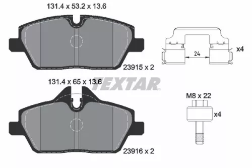 TEXTAR TEXTAR (2391508) 1x Brake Kit, disc brake 