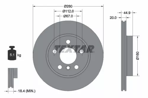 TEXTAR TEXTAR (2391508) 1x Brake Kit, disc brake 