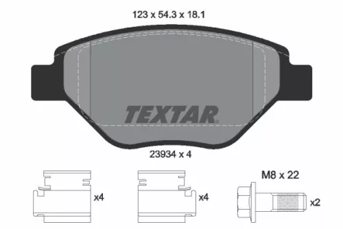 TEXTAR TEXTAR (2393401) 1x Brake Kit, disc brake 