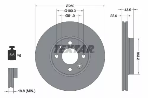 TEXTAR TEXTAR (2393401) 1x Brake Kit, disc brake 