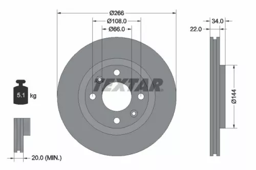 TEXTAR TEXTAR (2395401) 1x Brake Kit, disc brake 