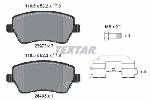 TEXTAR TEXTAR (2397302) 1x Brake Kit, disc brake 