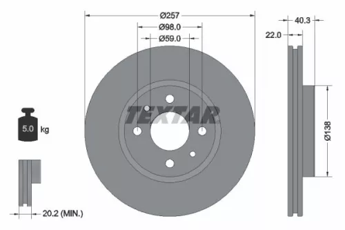 TEXTAR TEXTAR (2407304) 1x Brake Kit, disc brake 
