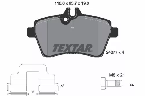 TEXTAR TEXTAR (2407701) 1x Brake Kit, disc brake 