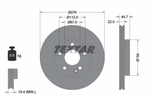 TEXTAR TEXTAR (2407702) 1x Brake Kit, disc brake 