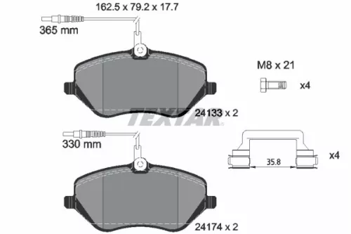 TEXTAR TEXTAR (2413301) 1x Brake Kit, disc brake 