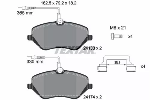 TEXTAR TEXTAR (2413301) 1x Brake Kit, disc brake 