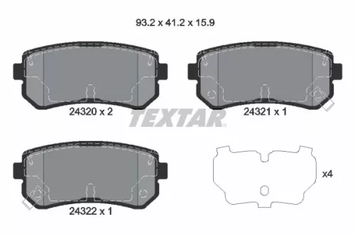 TEXTAR TEXTAR (2432001) 1x Brake Kit, disc brake 