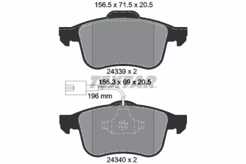 TEXTAR TEXTAR 2433901 1x TEXTAR 2433901 Brake Pad Set 