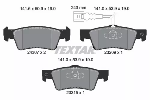 TEXTAR TEXTAR (2436704) 1x Brake Kit, disc brake 