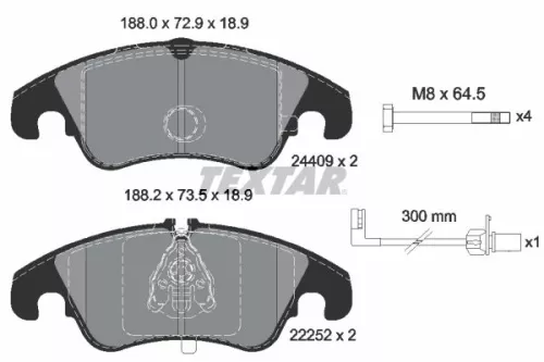 TEXTAR TEXTAR (2440903) 1x Brake Kit, disc brake 