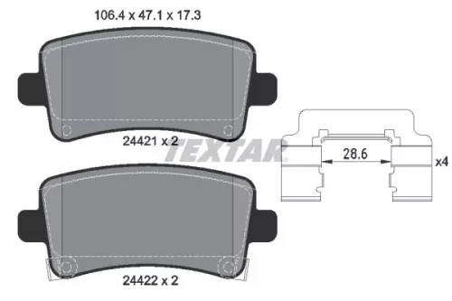 TEXTAR TEXTAR (2442102) 1x Brake Kit, disc brake 