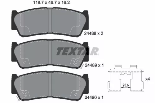 TEXTAR TEXTAR (2448801) 1x Brake Kit, disc brake 