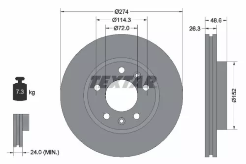 TEXTAR TEXTAR (2456501) 1x Brake Kit, disc brake 