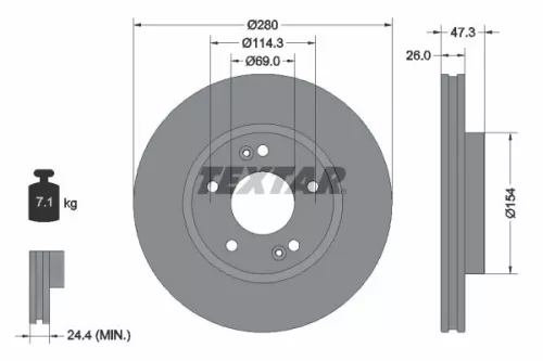 TEXTAR TEXTAR (2458601) 1x Brake Kit, disc brake 
