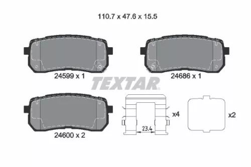 TEXTAR TEXTAR (2459904) 1x Brake Kit, disc brake 