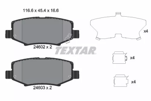 TEXTAR TEXTAR (2460201) 1x Brake Kit, disc brake 