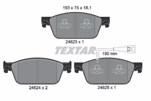TEXTAR TEXTAR (2462301) 1x Brake Kit, disc brake 