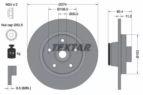 TEXTAR TEXTAR (2469204) 1x Brake Kit, disc brake 