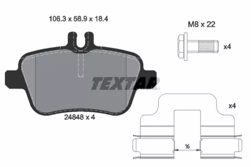 TEXTAR TEXTAR (2484803) 1x Brake Kit, disc brake 