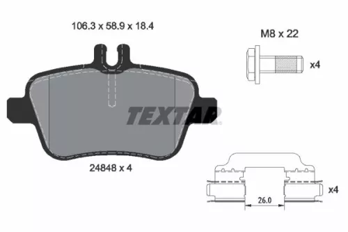 TEXTAR TEXTAR (2484805) 1x Brake Kit, disc brake 