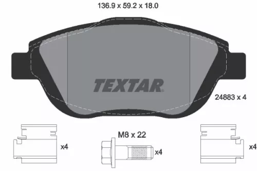TEXTAR TEXTAR (2488301) 1x Brake Kit, disc brake 
