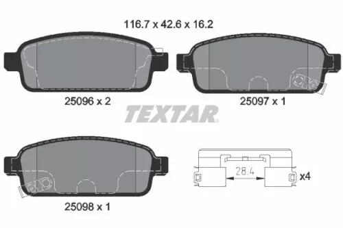 TEXTAR TEXTAR (2509606) 1x Brake Kit, disc brake 