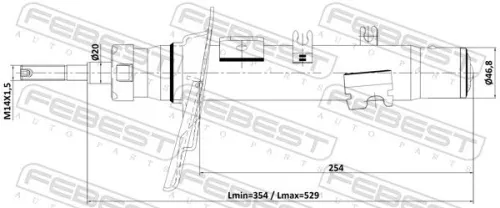 FEBEST FEBEST (2511001) 1x Front Left FEBEST Shock Absorber 