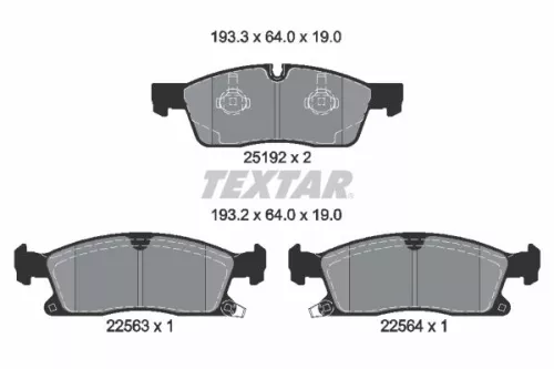 TEXTAR TEXTAR (2519209) 1x Brake Kit, disc brake 